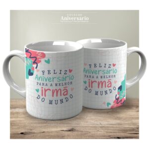 Caneca Aniversário Irmã frase