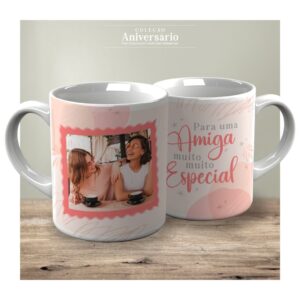 Caneca Aniversário Amiga c/ foto e nome