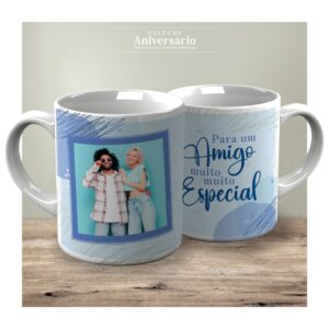 Caneca Aniversário Amigo c/foto e nome